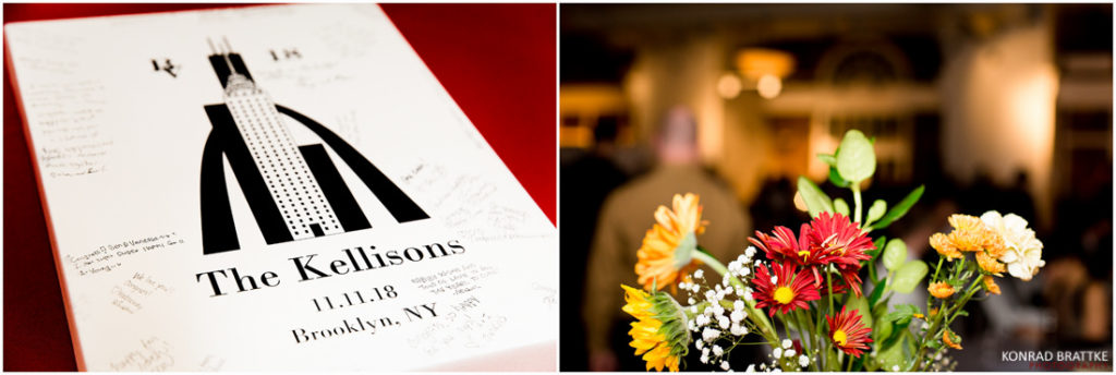 The kellisons wedding book and flowers.