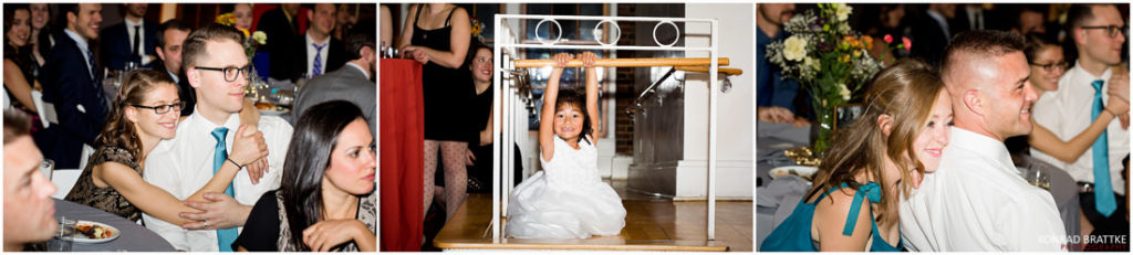 Guests at a wedding reception.
