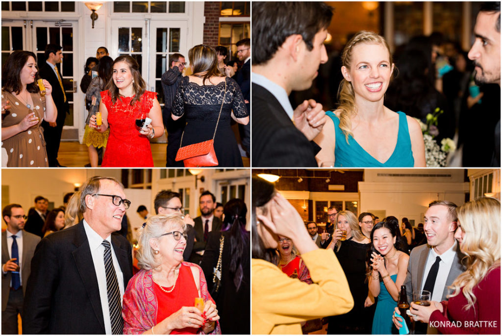 A collage of pictures capturing the vibrant atmosphere at a Prospect Park wedding.