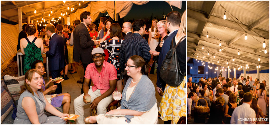 A Brooklyn Grange wedding party under a tent.