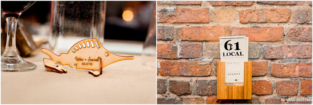 A wooden sign adorned with a glass of wine and a bottle of wine, perfect for a Brooklyn wedding celebration.