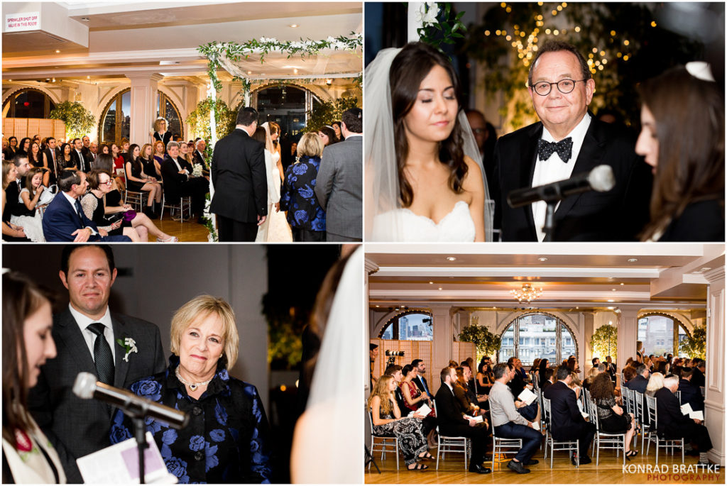 A breathtaking collage of a wedding ceremony held at the elegant Manhattan Penthouse.