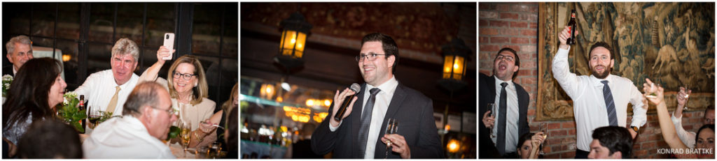 A group of people celebrating at a Bowery Hotel wedding.