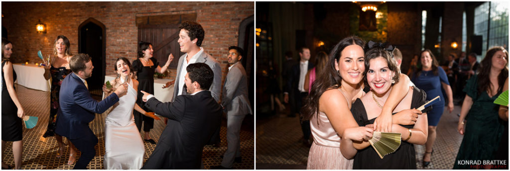 A bride and groom gracefully waltzing at a Bowery Hotel wedding reception.