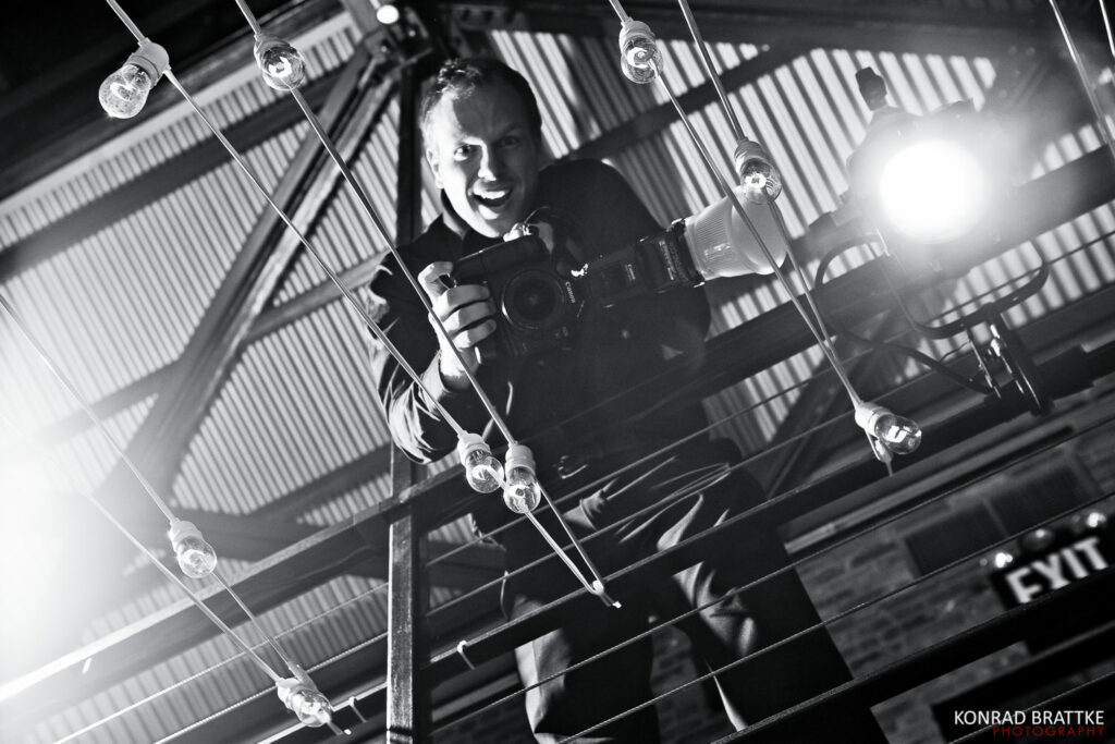 Black and white photo of a Maryland wedding photographer.