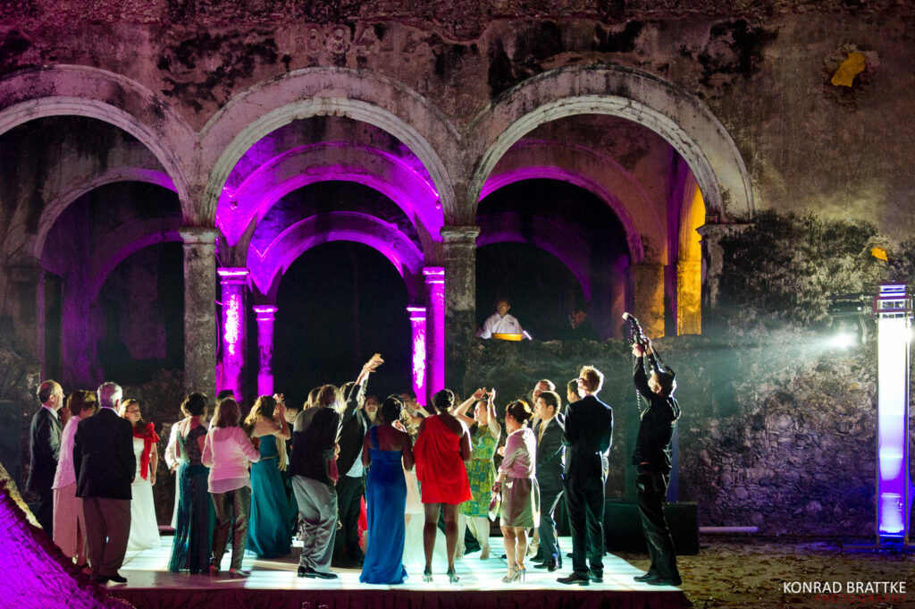 A group of people dancing at a wedding documented bv a Maryland wedding photographer.