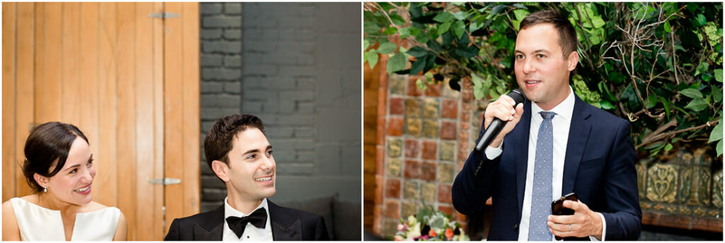 Two pictures of a man in a tuxedo.