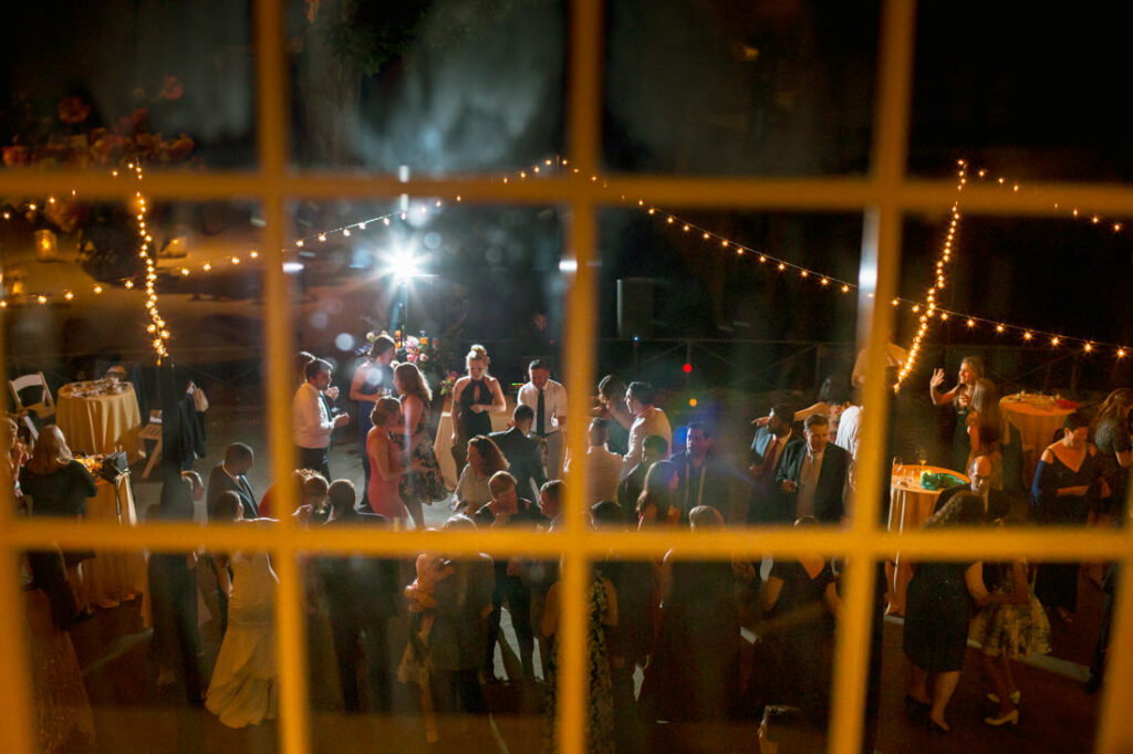 A group of people dancing at the New York Botanical Garden.