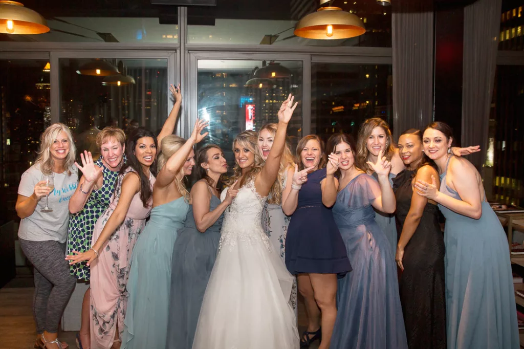 A group of women posing for a photo at The Skylark in NYC.